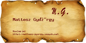 Mattesz György névjegykártya