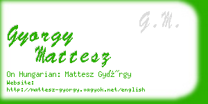 gyorgy mattesz business card